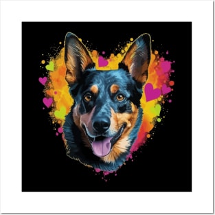 Australian Cattle Dog Valentine Day Posters and Art